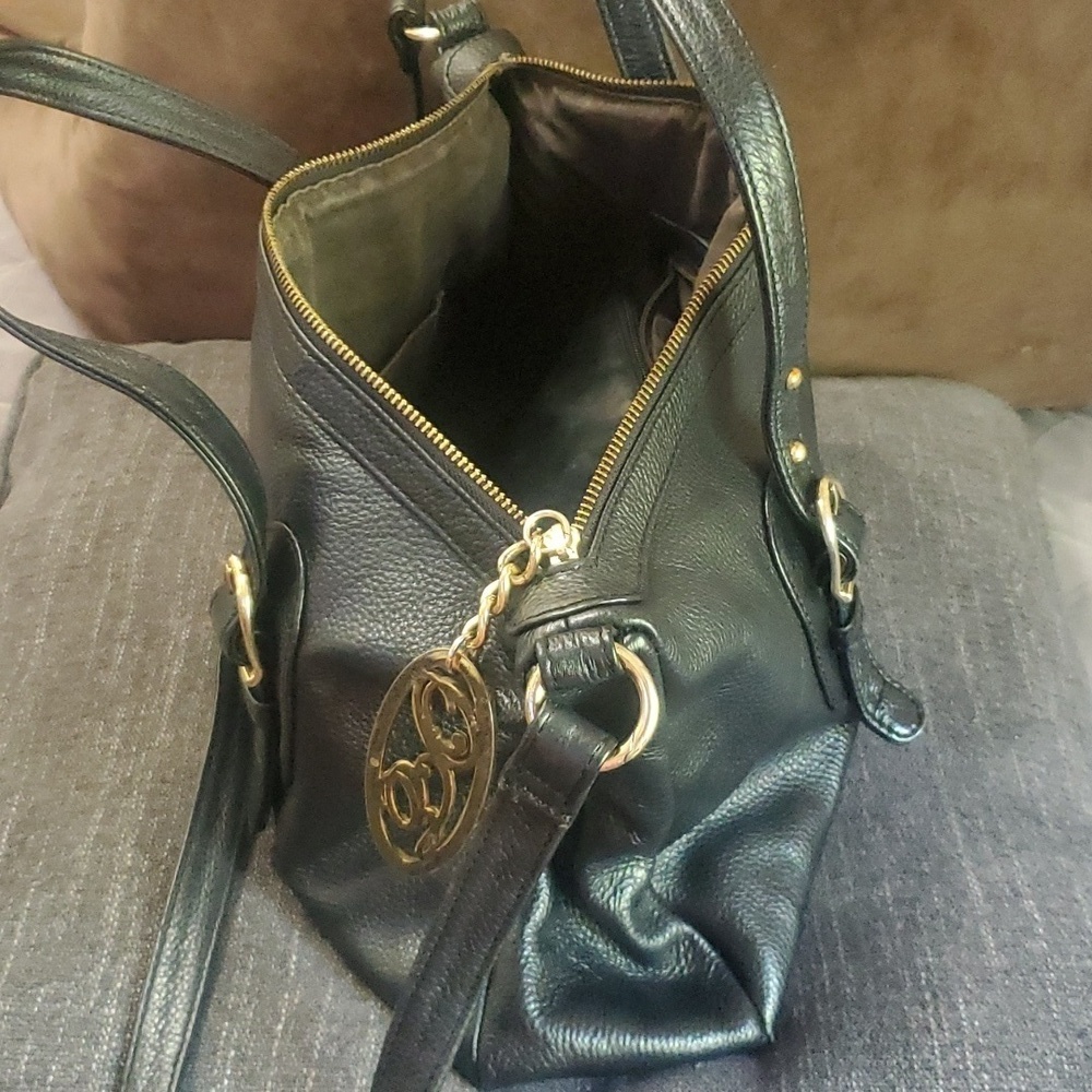 Authentic Black Genuine Leather Onna Ehrlich Bag - Picture 3 of 11